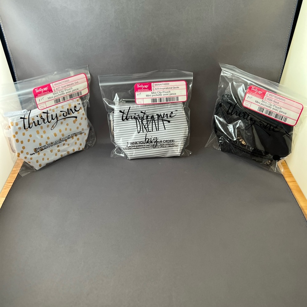 NWT - Set of 3 - mini clip pouch
